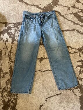 American Eagle Outfitters Light Blue Straight-Leg Jeans